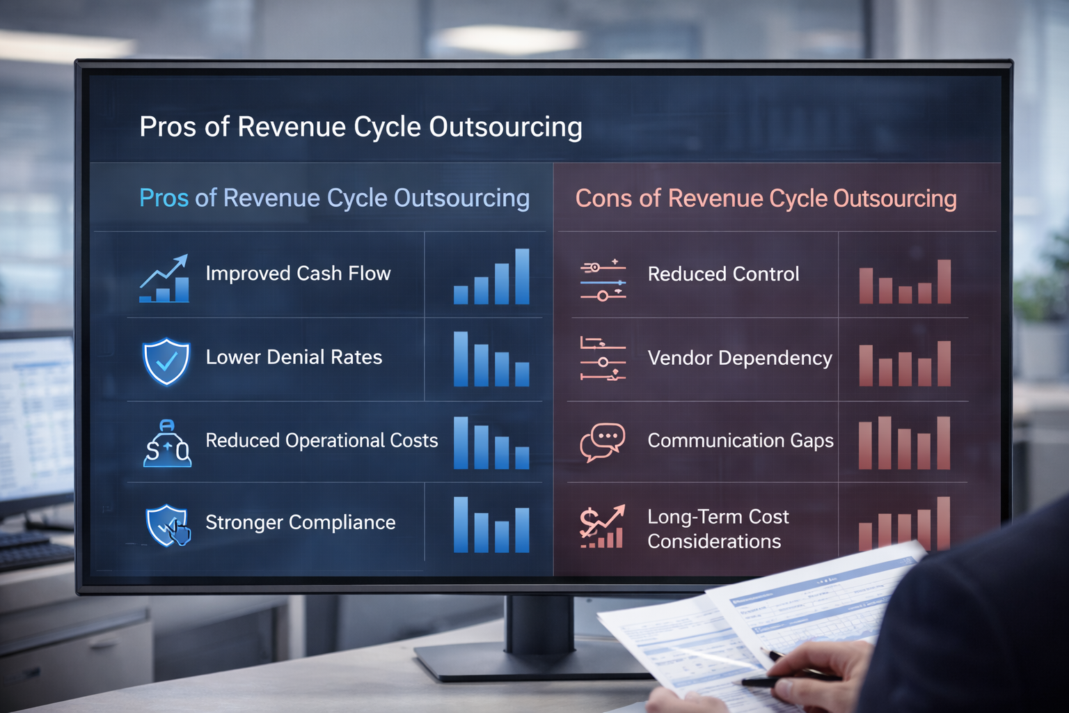 RCM outsourcing pros and cons